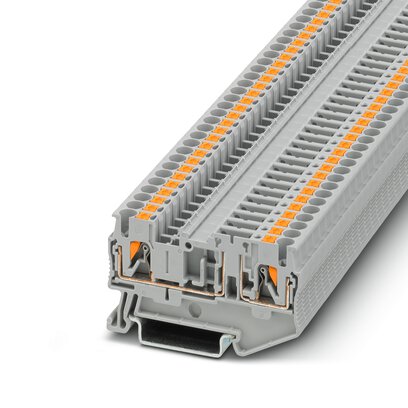Phoenix Contact Disconnect Terminal Block; PT 2.5-TG; 20A; 300V; 1-Level; #26 - #12; Push-In Connection; Gray
